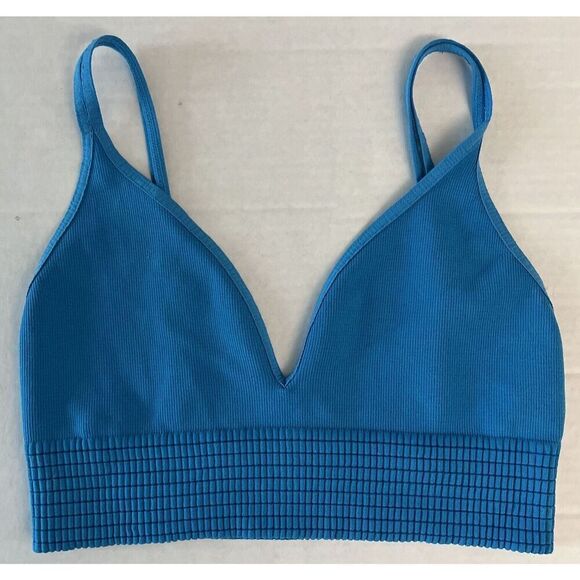 Intimately Free People Women's Sz M/L Longline Bralette Exotic Teal Blue - Picture 1 of 5